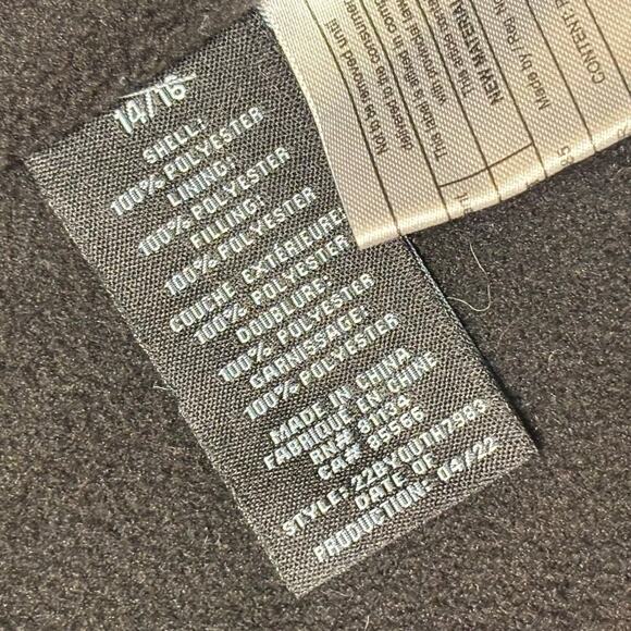 Whales Tail Red & Black Hooded Puffer Jacket Youth Size 14/16 Warm Winter Coat - Picture 6 of 13